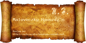 Maloveczky Hasszán névjegykártya